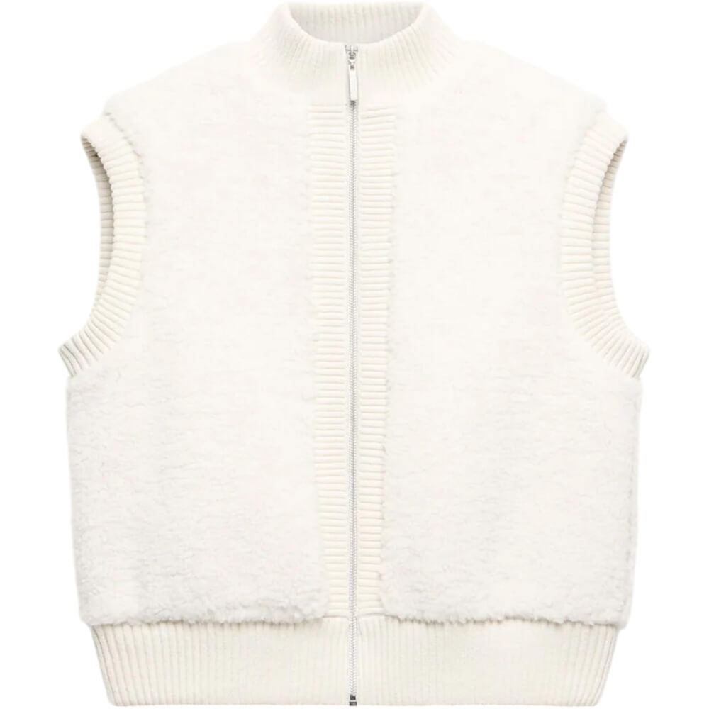 Mint Velvet Cream Cotton Blend Knit Gilet